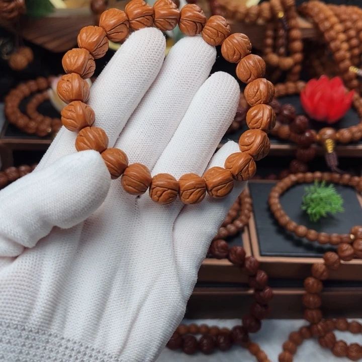 吊坠桃核风*12玉龙脊手串