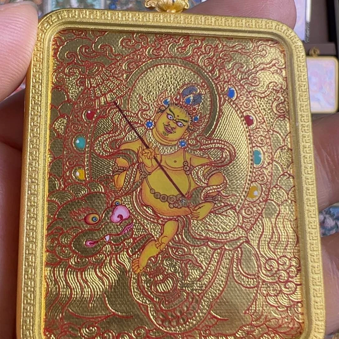 吊坠财宝天王唐卡绘画作品