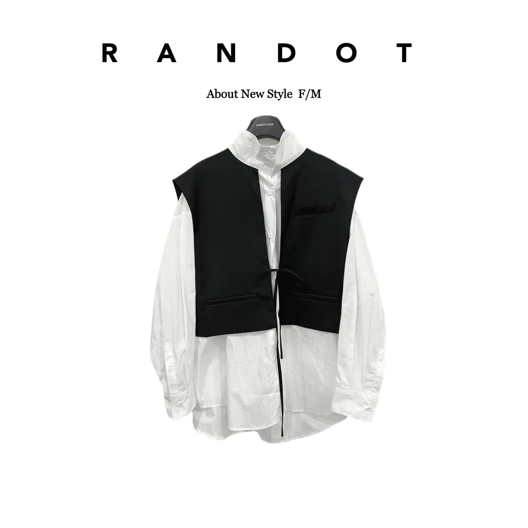 RΛNDOT原创设计师款马甲大版廓形下半身失踪衬衫上衣3067