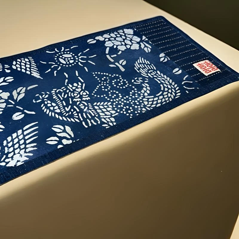 古布非遗蓝印花茶席茶垫