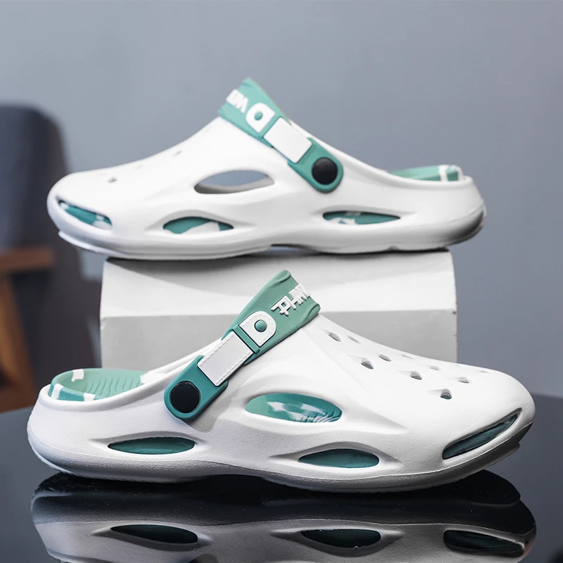 夏季洞洞鞋男潮流镂空包防滑软底凉鞋外穿厚底沙滩男士拖鞋直销