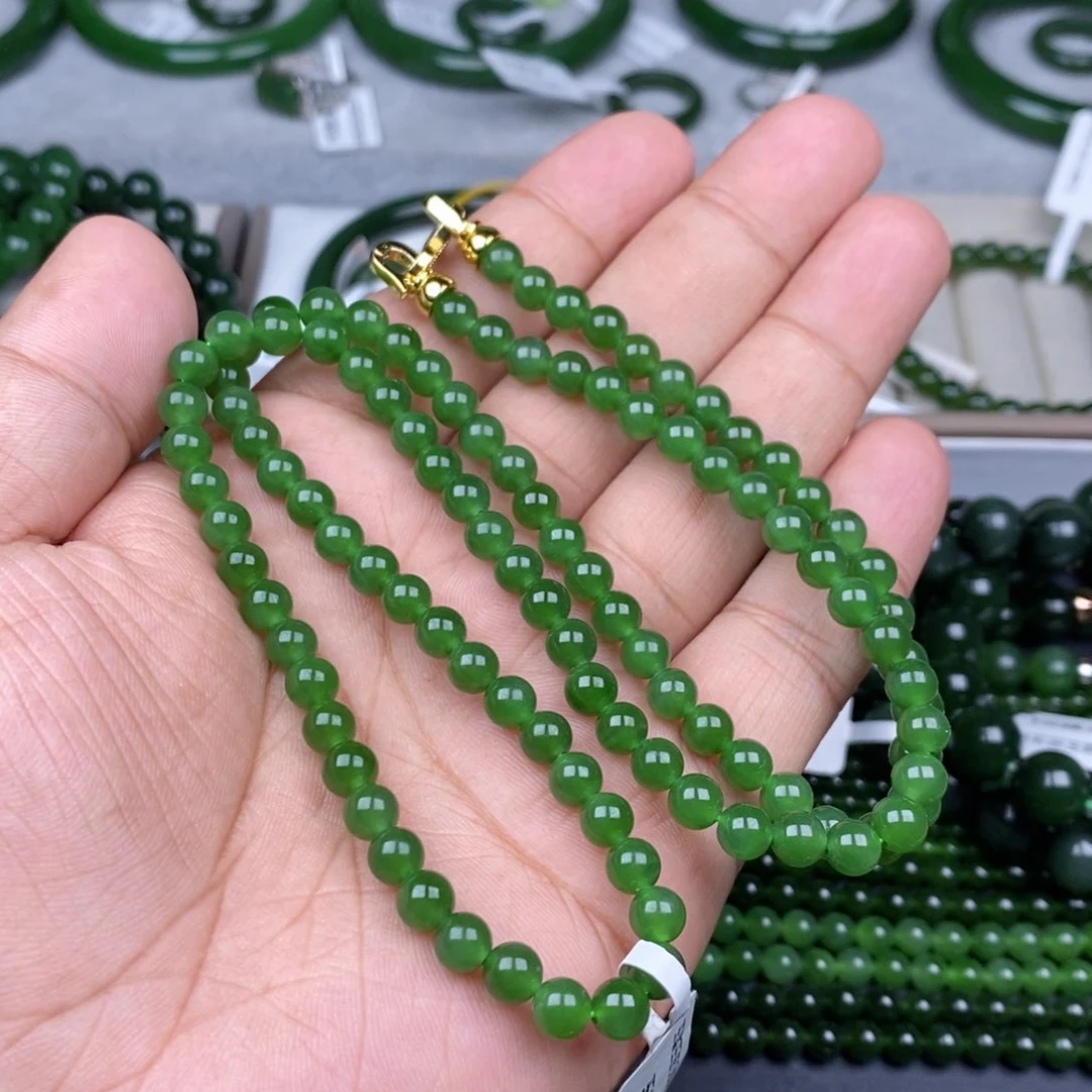 项链未镶嵌和田玉（碧玉）6mm