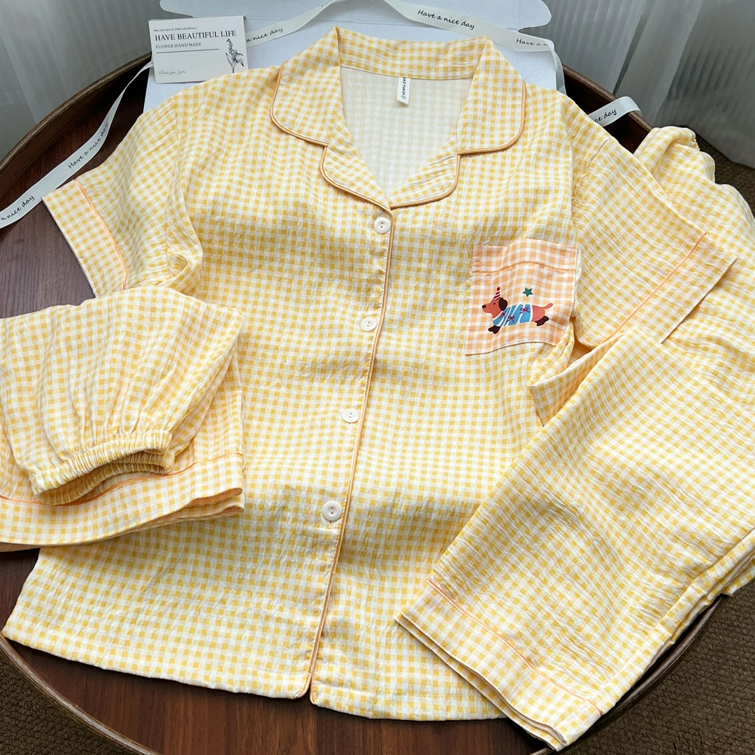 夏季三件套云朵棉短袖短裤睡衣女套装爆款甜美日系卡通家居服大码