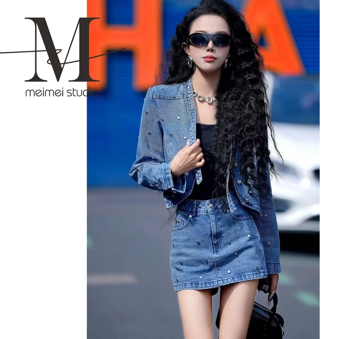 MEIMEI STUDIO【漫天星辰】时尚百搭网红洋气牛仔套装1031-30271989