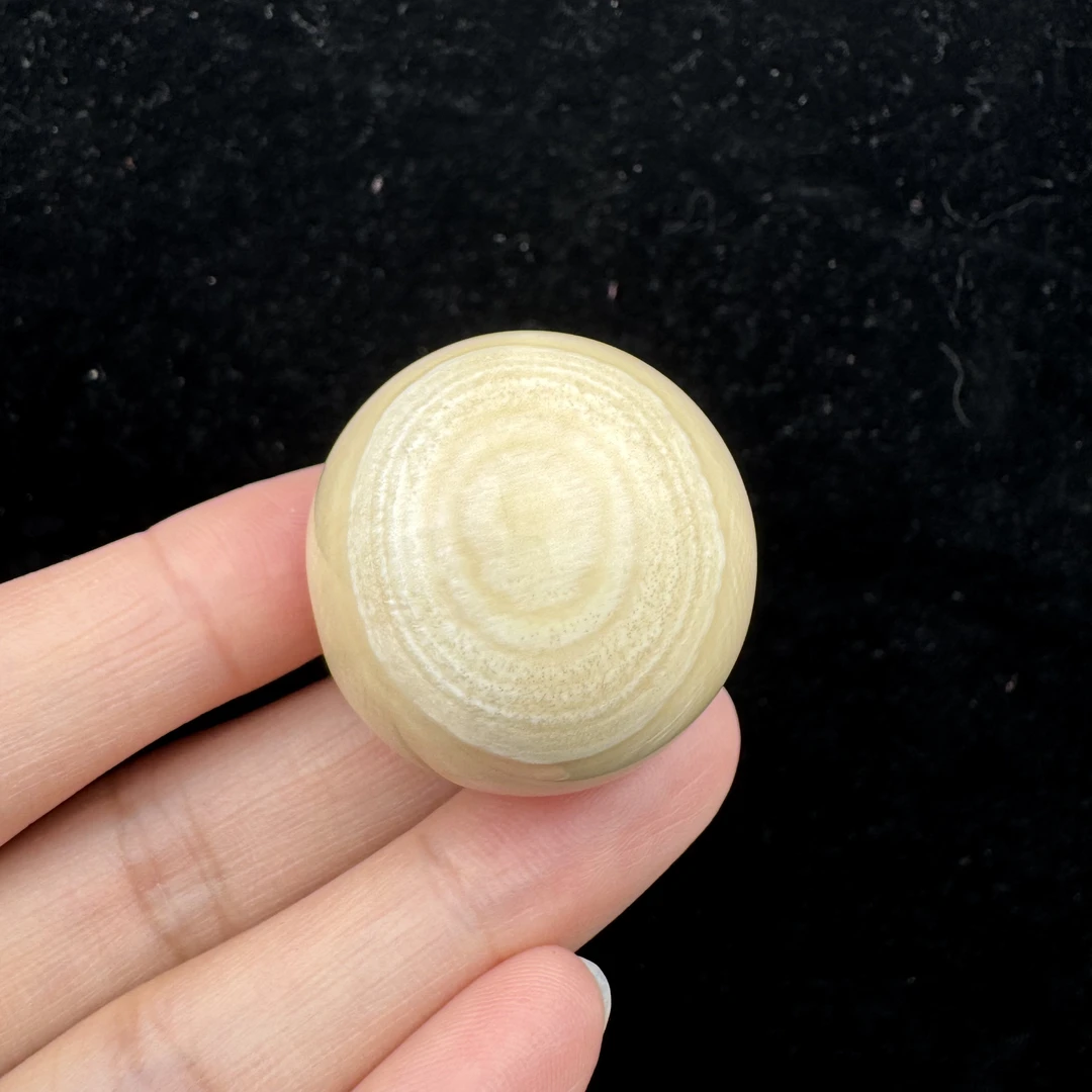 D8082天然猛犸牙圆珠30.6mm支持鉴定假一罚四