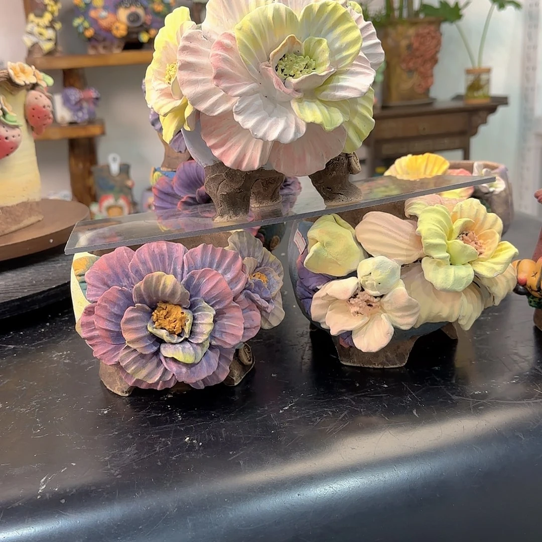 橙***ᐝ本默花器麦饭石花盆