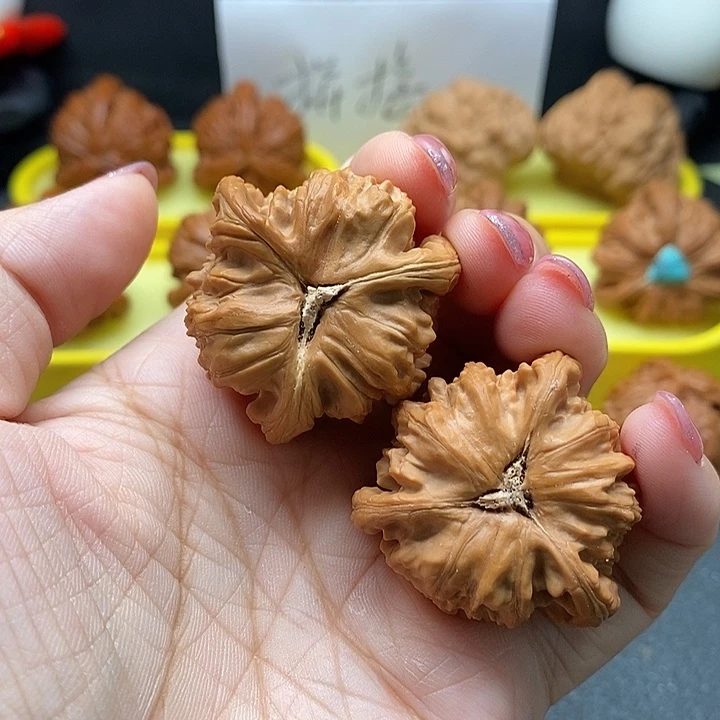 鸿***羽把件文玩核桃36白狮子