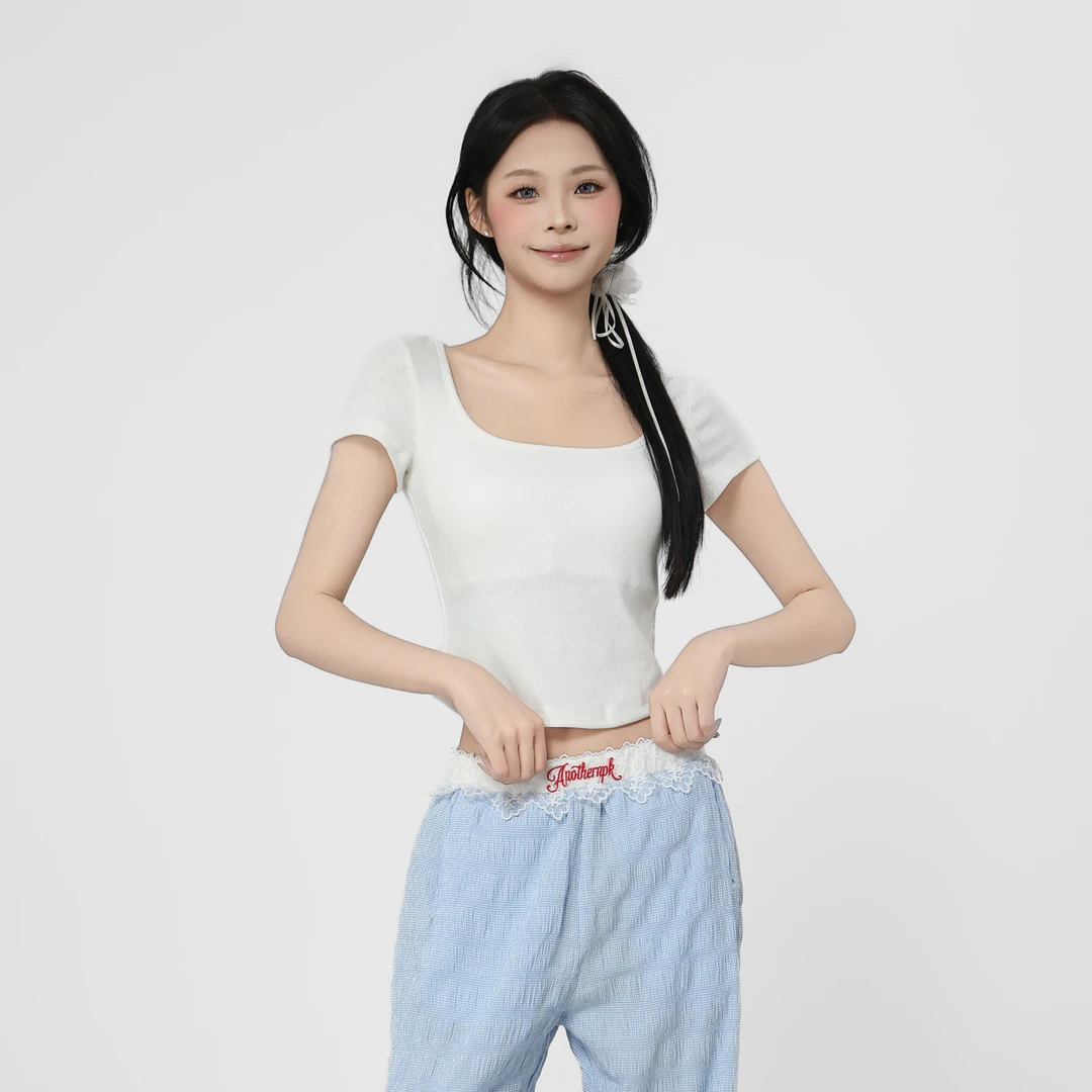 ANPK蝴蝶少女纯欲甜美正肩T恤A5F02C0181