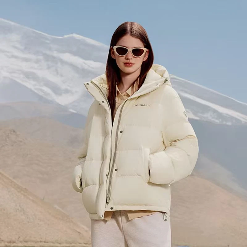 坦博尔25年新款连帽羽绒服泡芙时尚百搭保暖外套TB5550322D