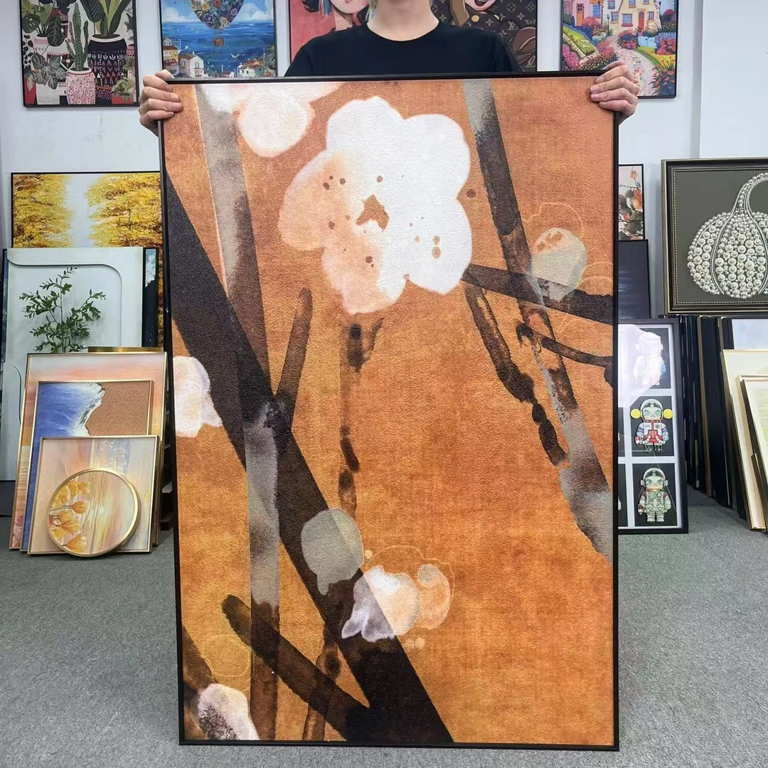 侘寂风高级感客厅沙发背景抽象落地装饰画玄关挂画80120