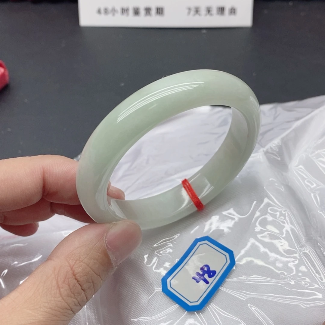 岁***声岫玉未镶嵌手镯翡手镯48