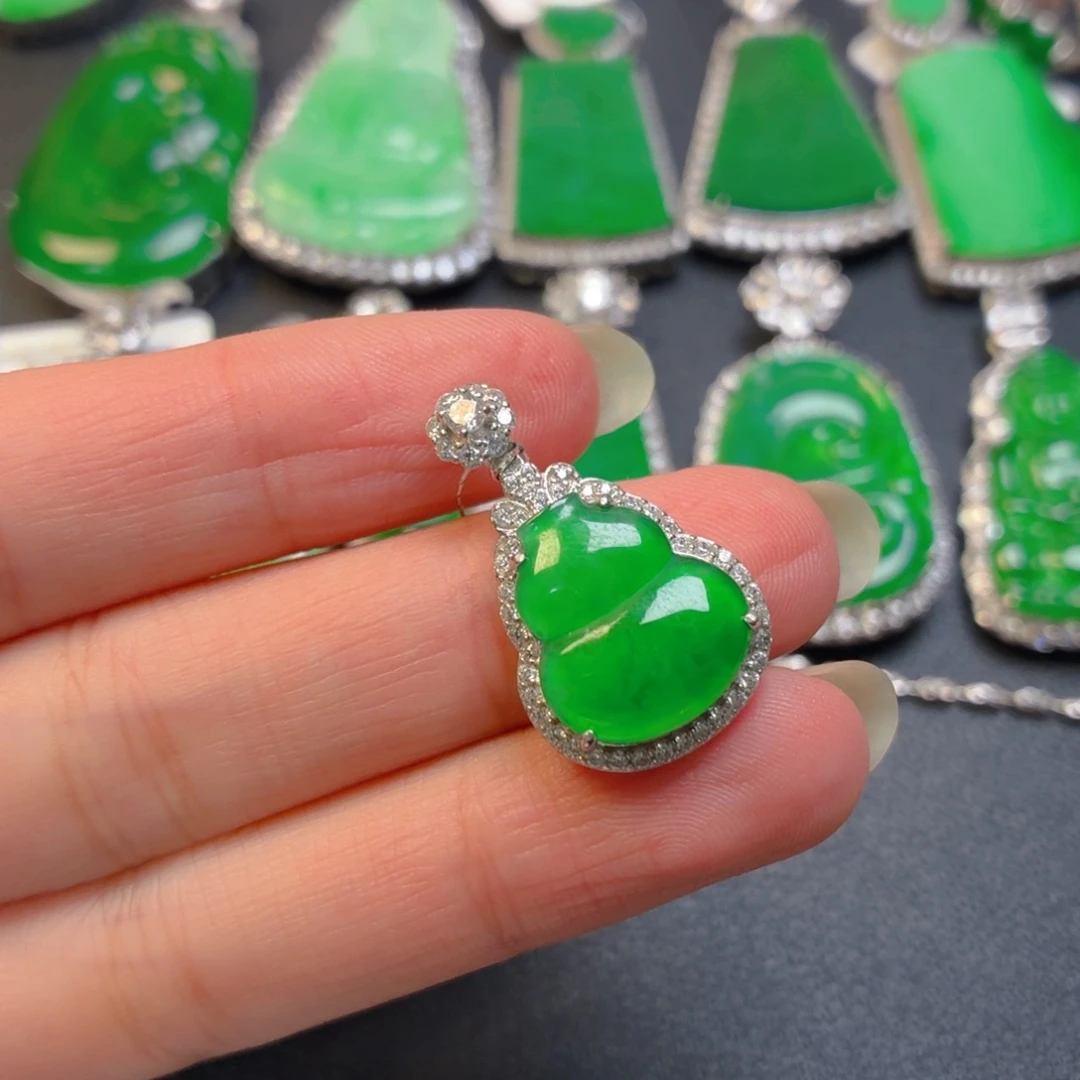 翡翠银S925镶嵌吊坠(不含链)