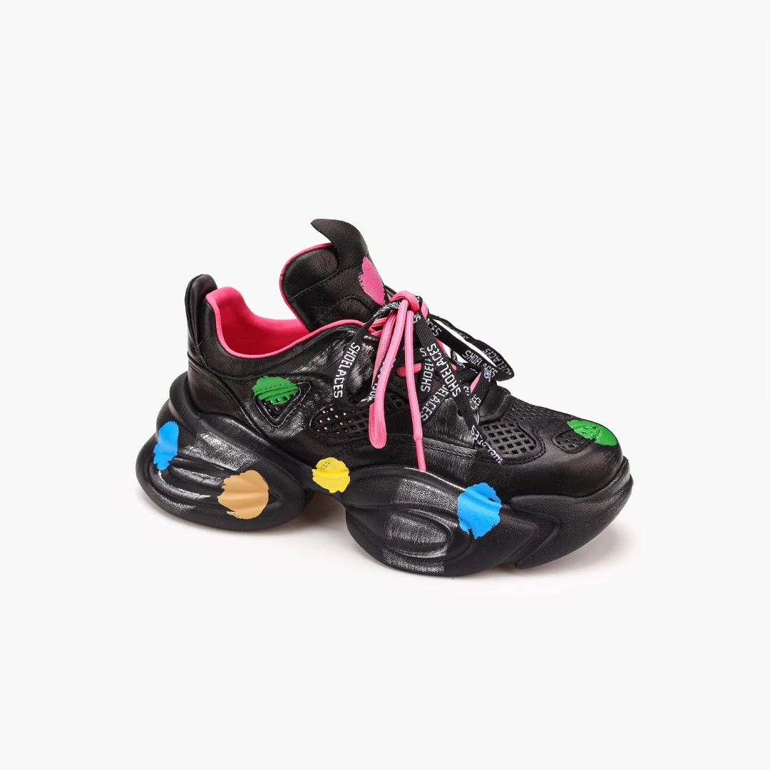 UANDI原创夏季新款风厚底运动休闲增高百搭老爹鞋女【夏日彩虹】