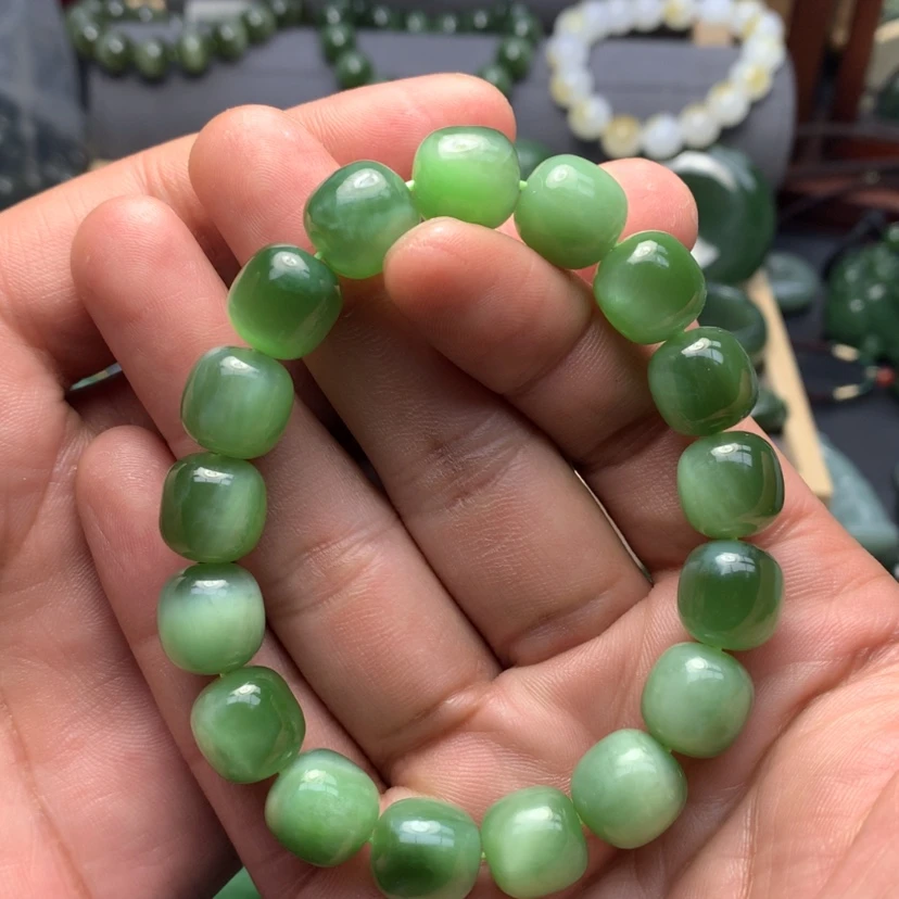 【闪购商品】未镶嵌手链和田玉（碧玉）