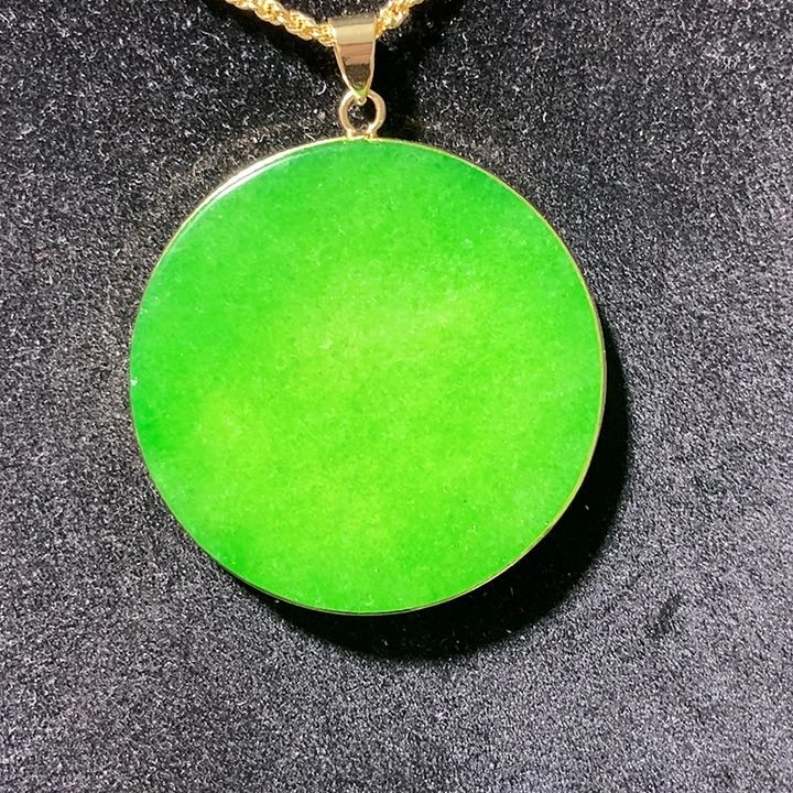 翡翠颈饰14K金镶嵌吊坠