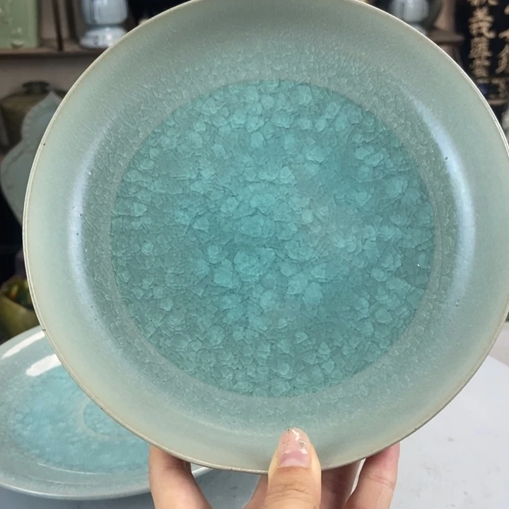 汝瓷冰裂纹大盘戏一件