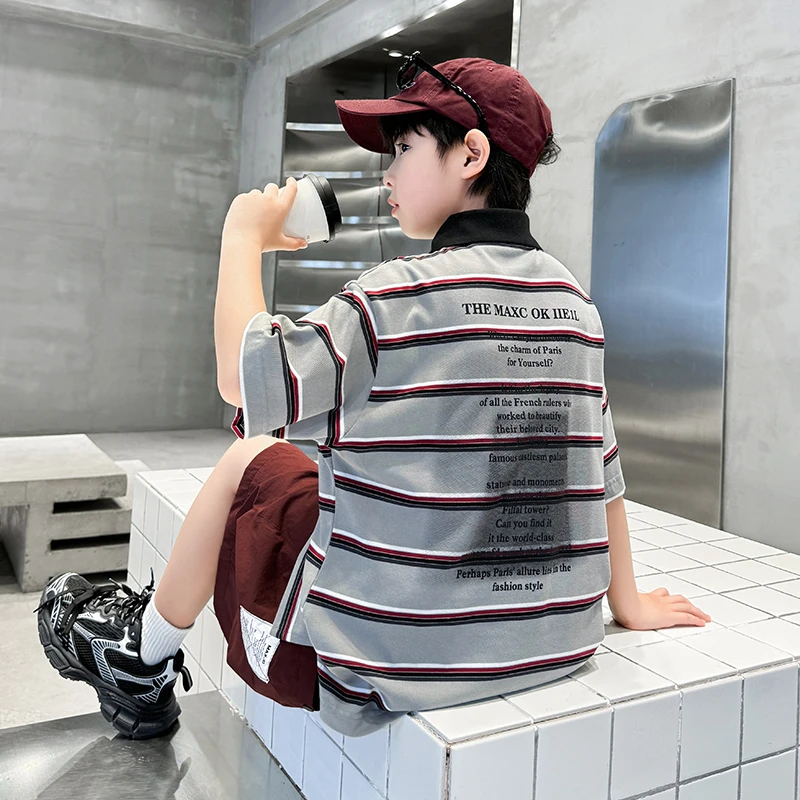 男童夏装短袖套装2025新款儿童夏季韩版两件套POLO体恤韩版宽松潮