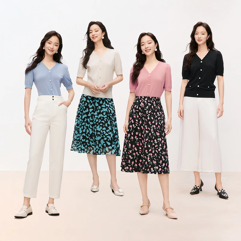 商场同款曲珠凉爽纱|多色百搭亲肤|出差旅游好打理针织衫