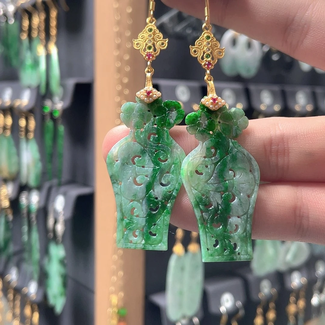 翡翠未镶嵌耳饰翡翠