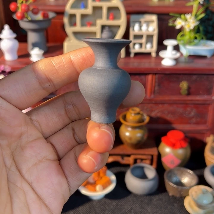 摆件微陶老王迷你花瓶