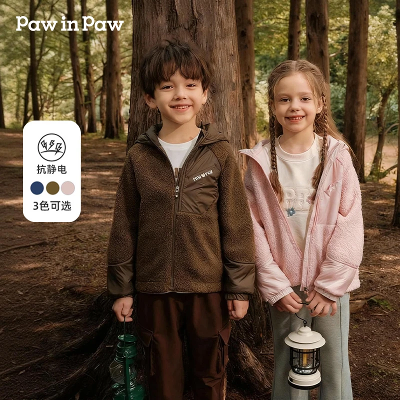 PawinPaw25年秋冬新款男女童户外毛绒外套保暖夹克PCJMF4931E