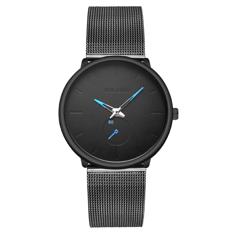 WU气质手表时尚外贸蓝针单眼男表石英手表米兰网带批发代发网红爆