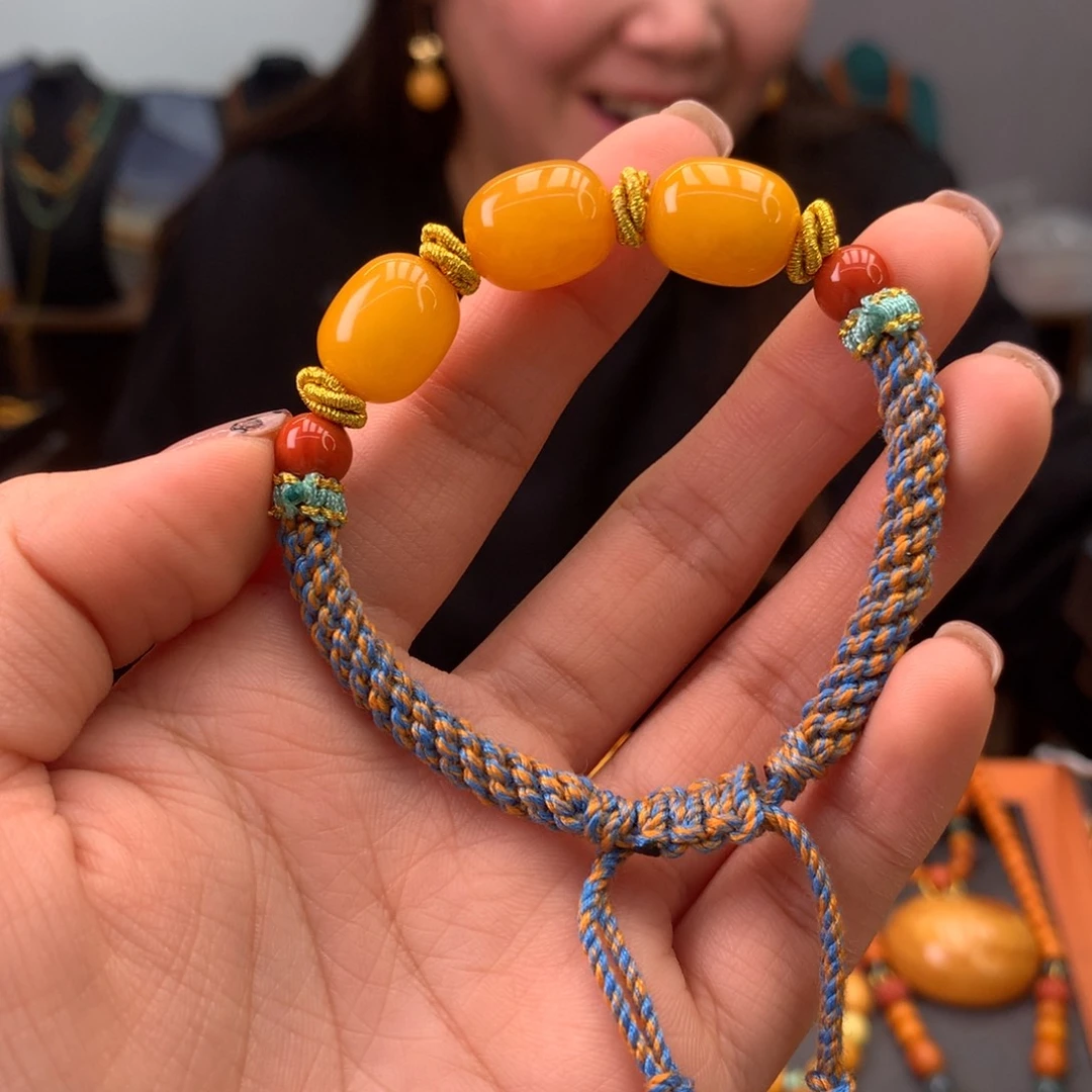 蜜蜡手绳未镶嵌天然