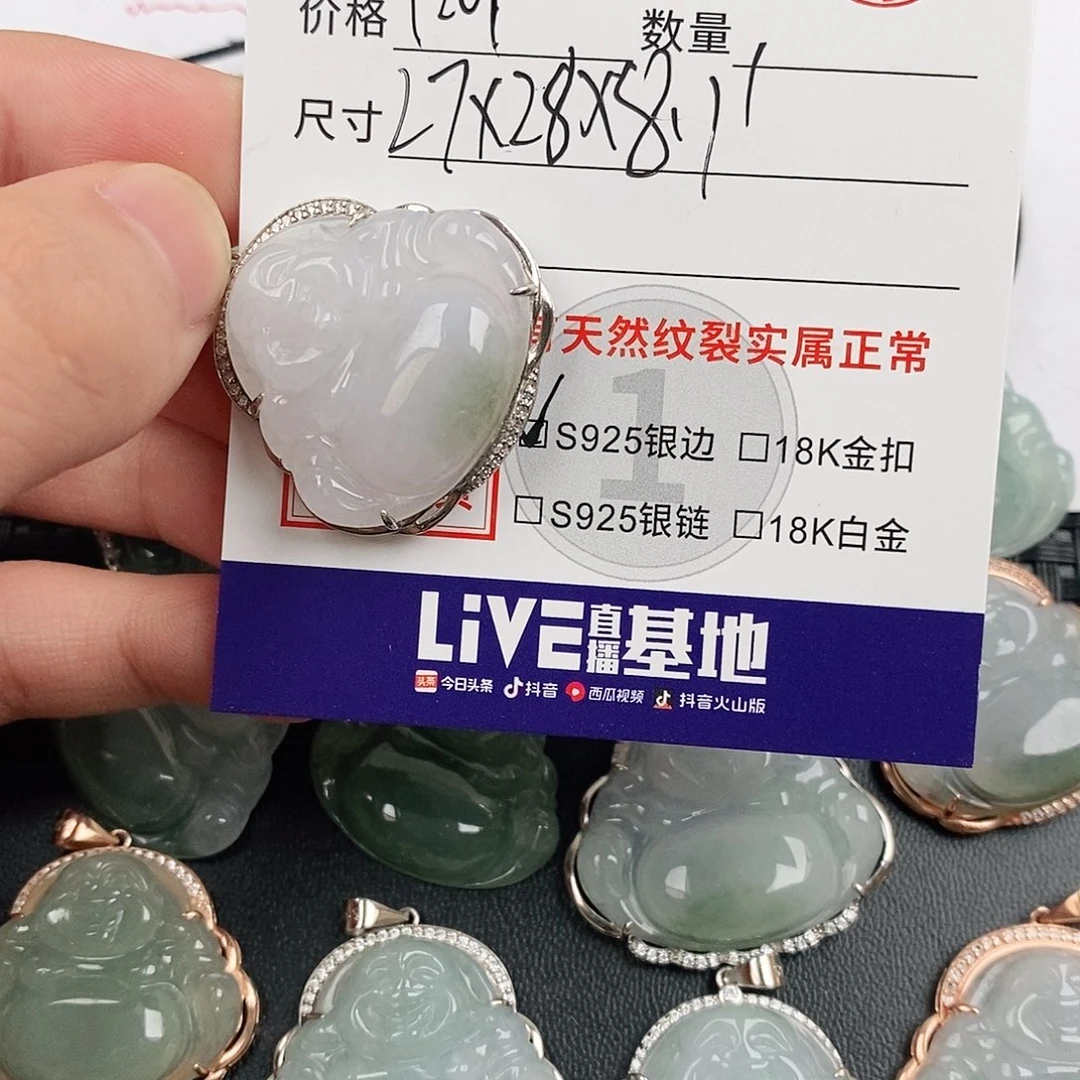 翡翠银S925镶嵌颈饰