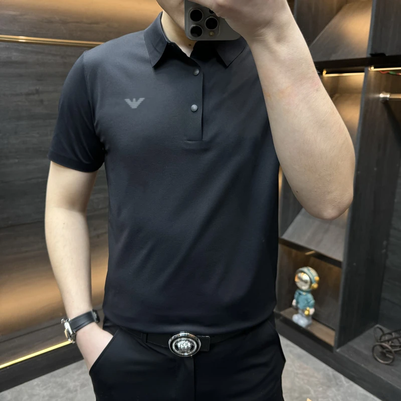 短袖T恤男夏季新款轻奢翻领Polo衫商务休闲高品质百搭修身半袖潮