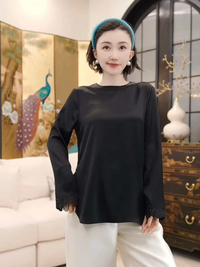 Betty Bairn【云里春】新中式圆领醋酸上衣25B-BW8995