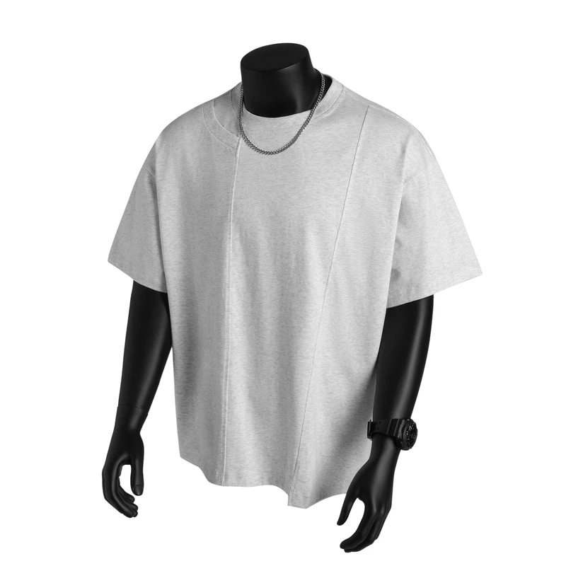 纯色冰感短袖t恤男士圆领夏季半袖上衣服宽松休闲运动美式体恤衫