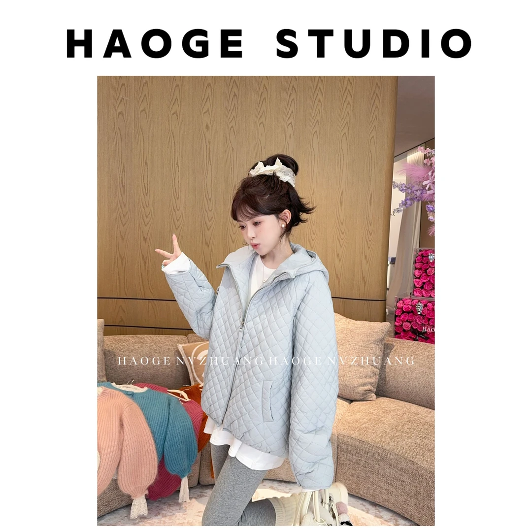 浩哥严选●棉服外套预HGQ5MF4140A短款连帽时尚宽松秋冬保暖设计感