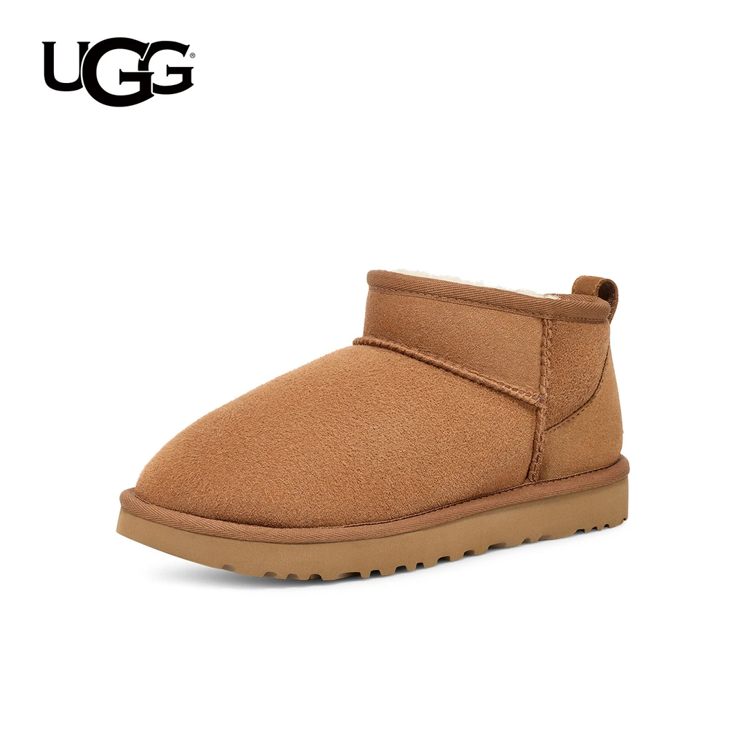 UGG秋冬女士平底纯色圆头时尚经典短筒靴雪地靴1116109-CHE