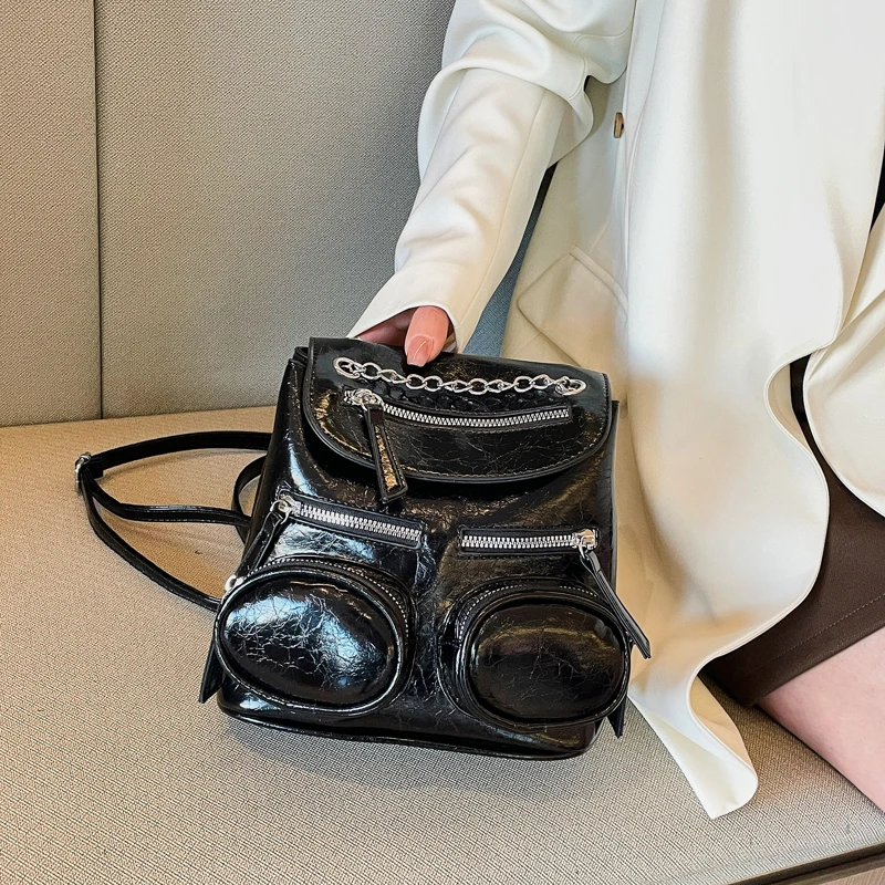 双肩包包女士2025年春夏网红新款洋气时尚百搭复古韩版多功能背包