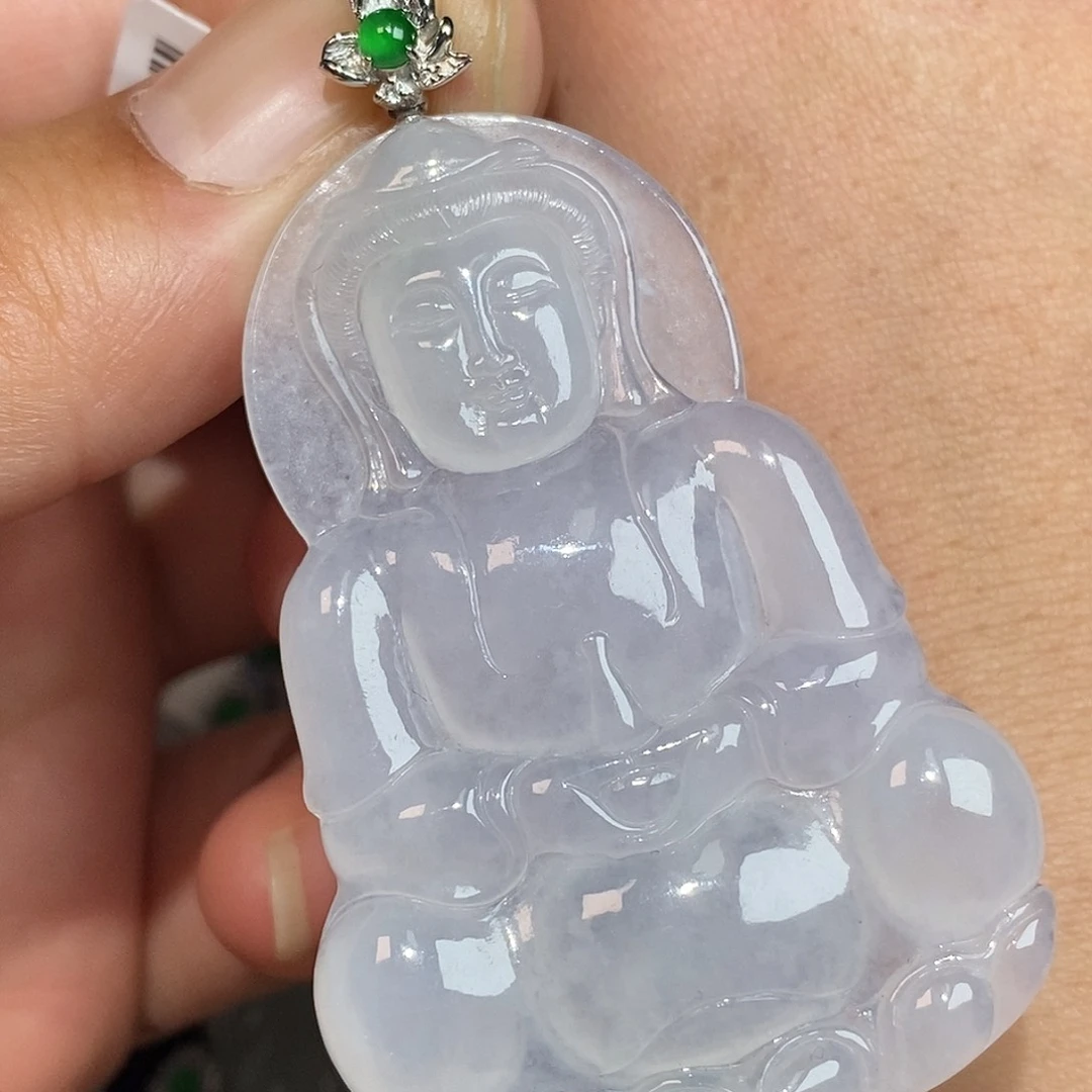翡翠颈饰18K金镶嵌观音