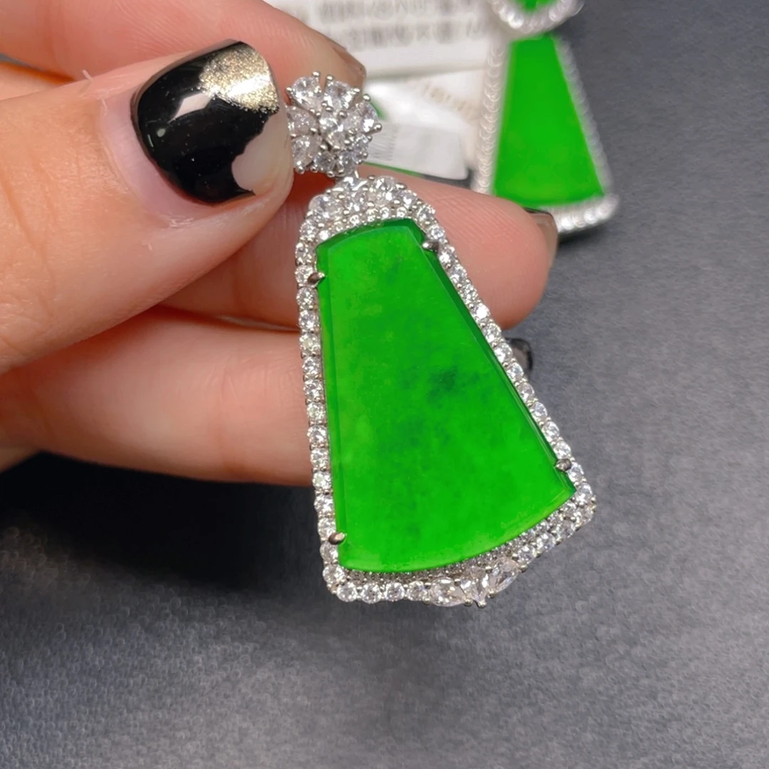 翡翠银S925镶嵌挂件ghhh