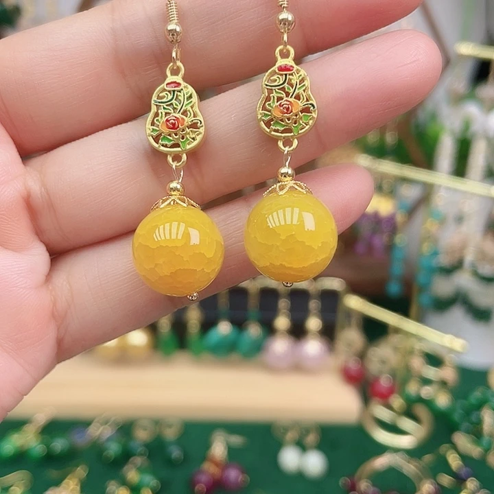 合金耳饰玛瑙/玉髓