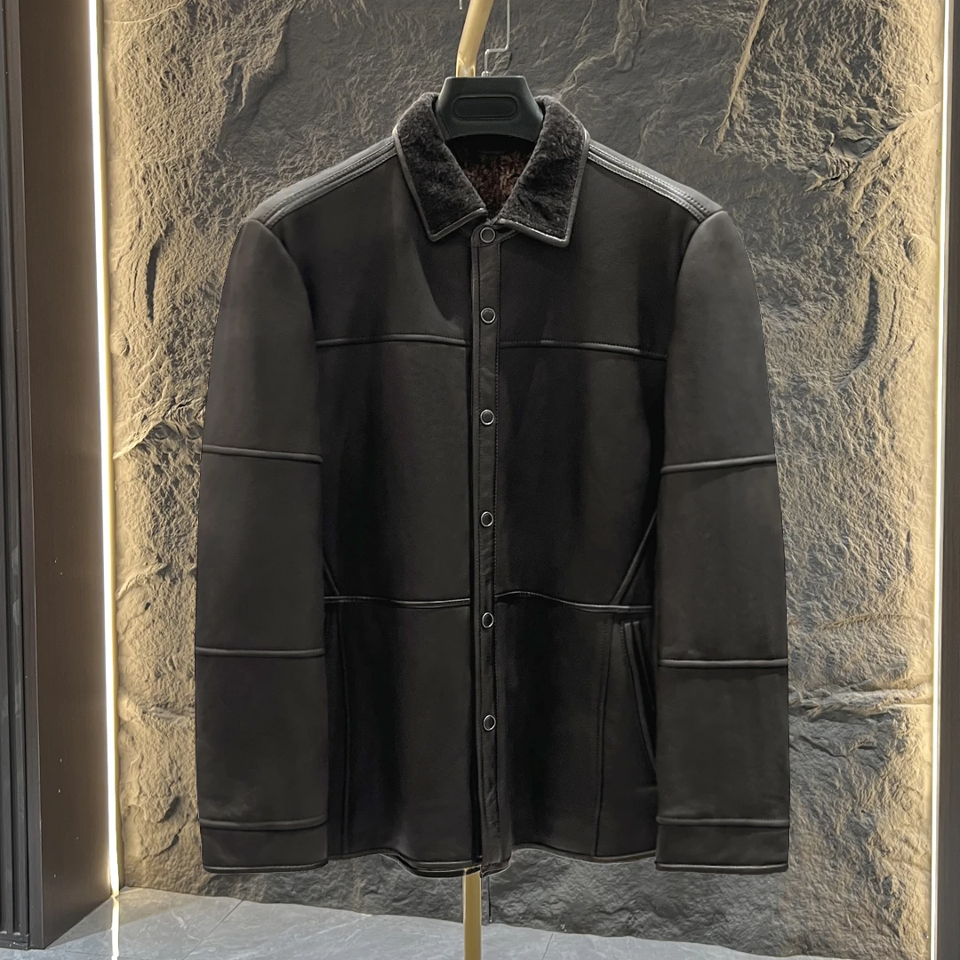 杉-凯莱LU喜261003男冬季毛革一体羊皮皮衣