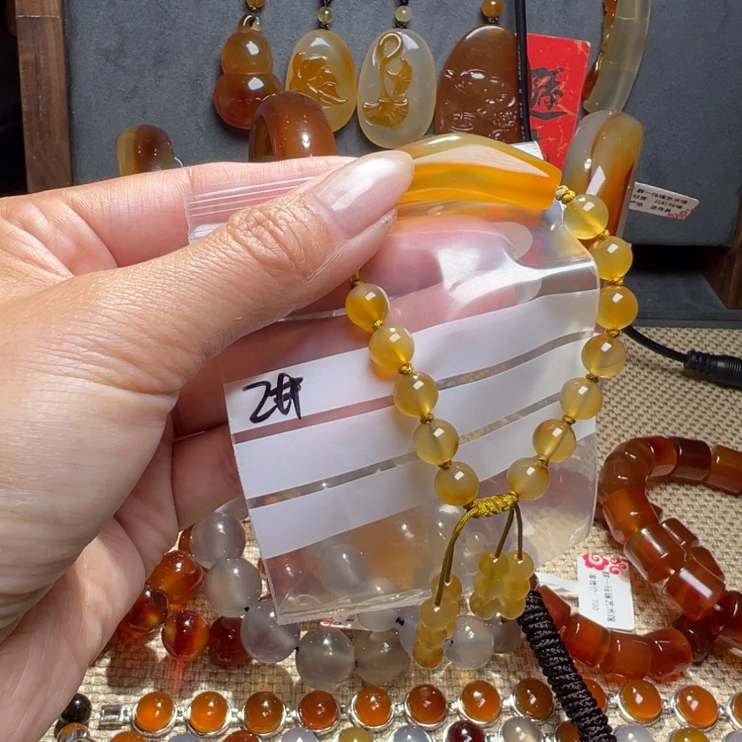 玛瑙/玉髓颈饰合金心**向2