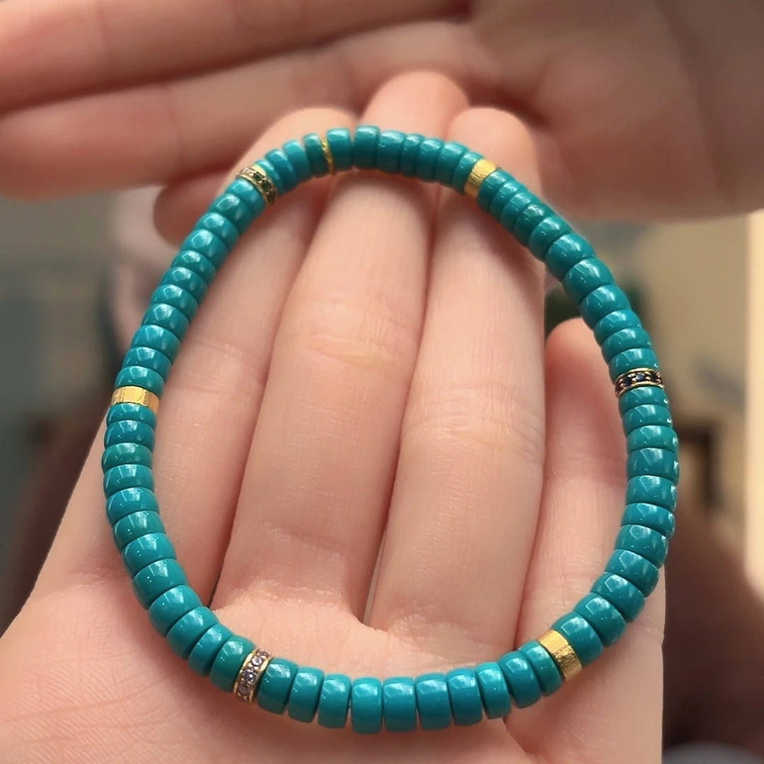 绿松石18K金镶嵌颈饰