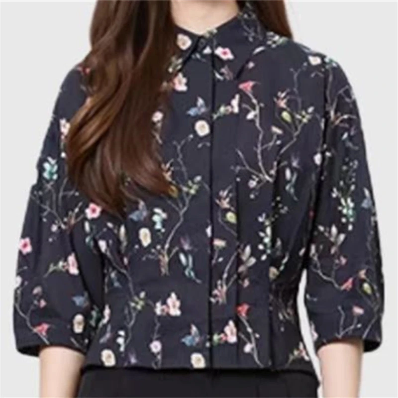 夏季轻奢高端气质时尚小众纯白色上衣时尚薄款透气衬衣设计感衬衫