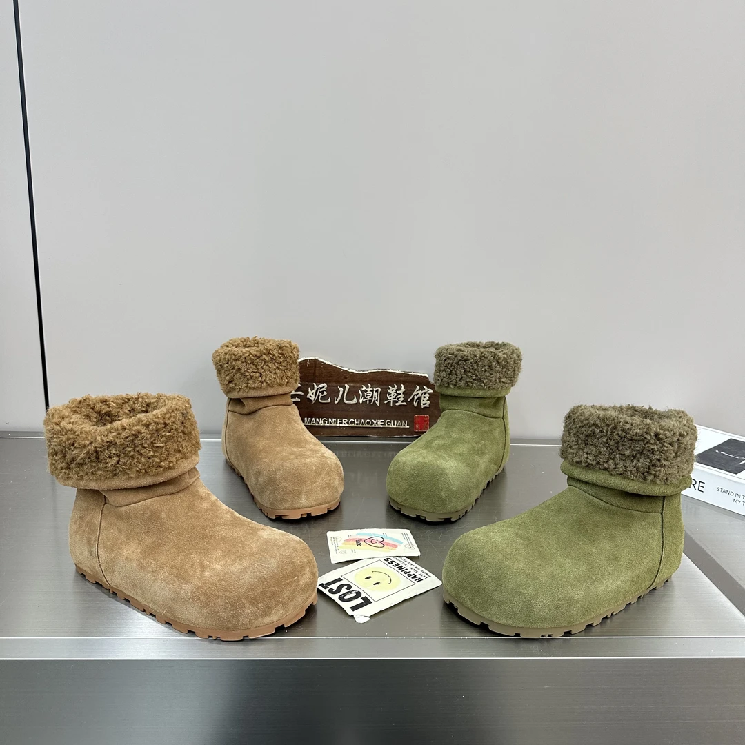 MANGNIER/勃肯雪地靴女2025冬季新款两穿加厚内增高舒适百搭短靴