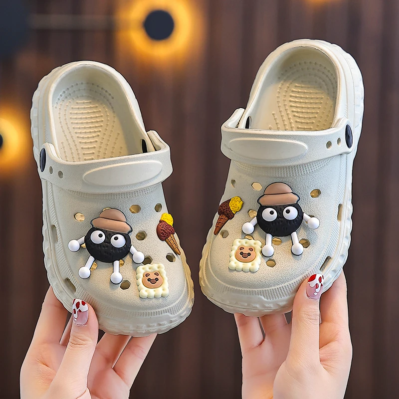 儿童凉拖鞋夏男童防滑踩屎感包头透气女孩亲子外穿大童沙滩洞洞鞋