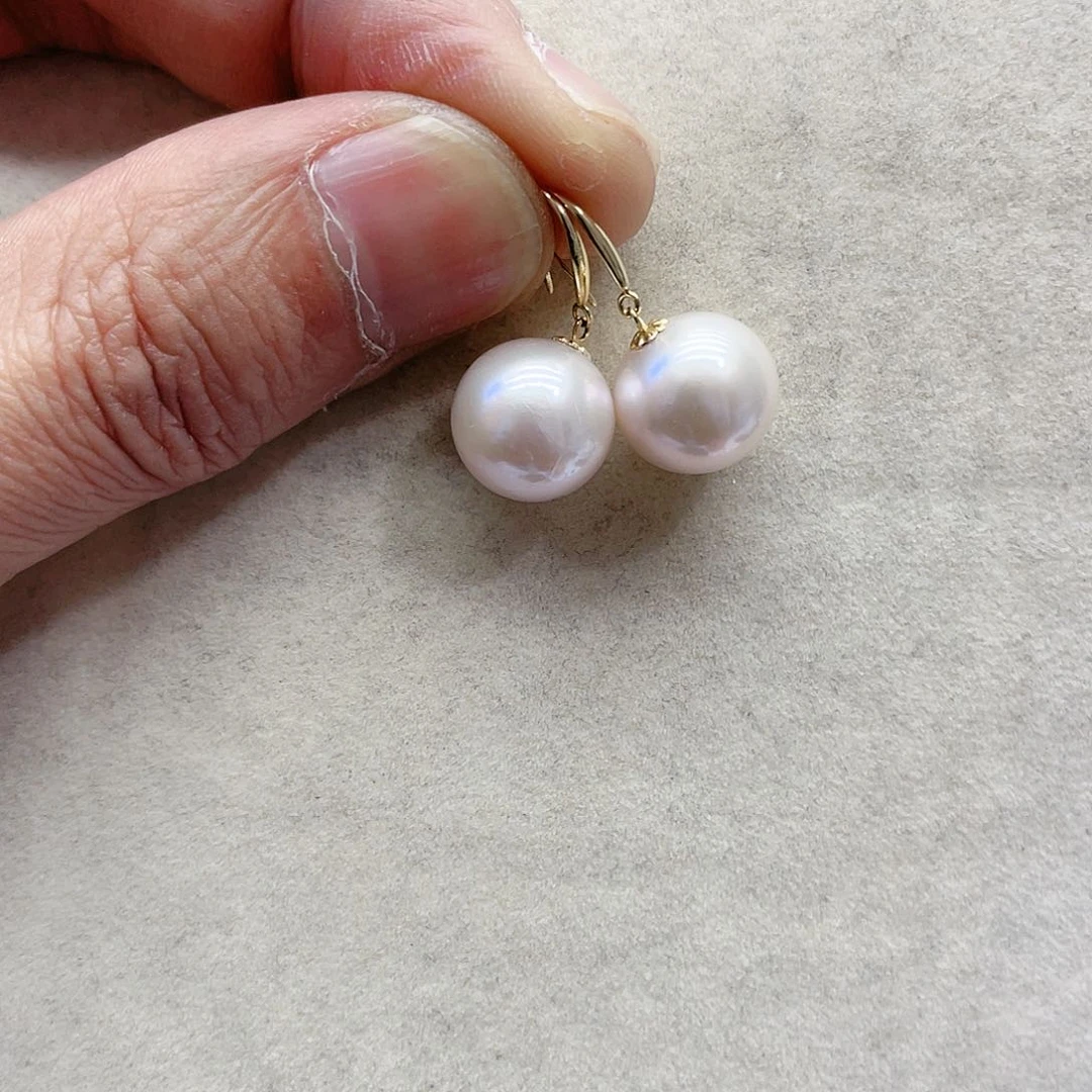 淡水珍珠耳饰18K金镶嵌