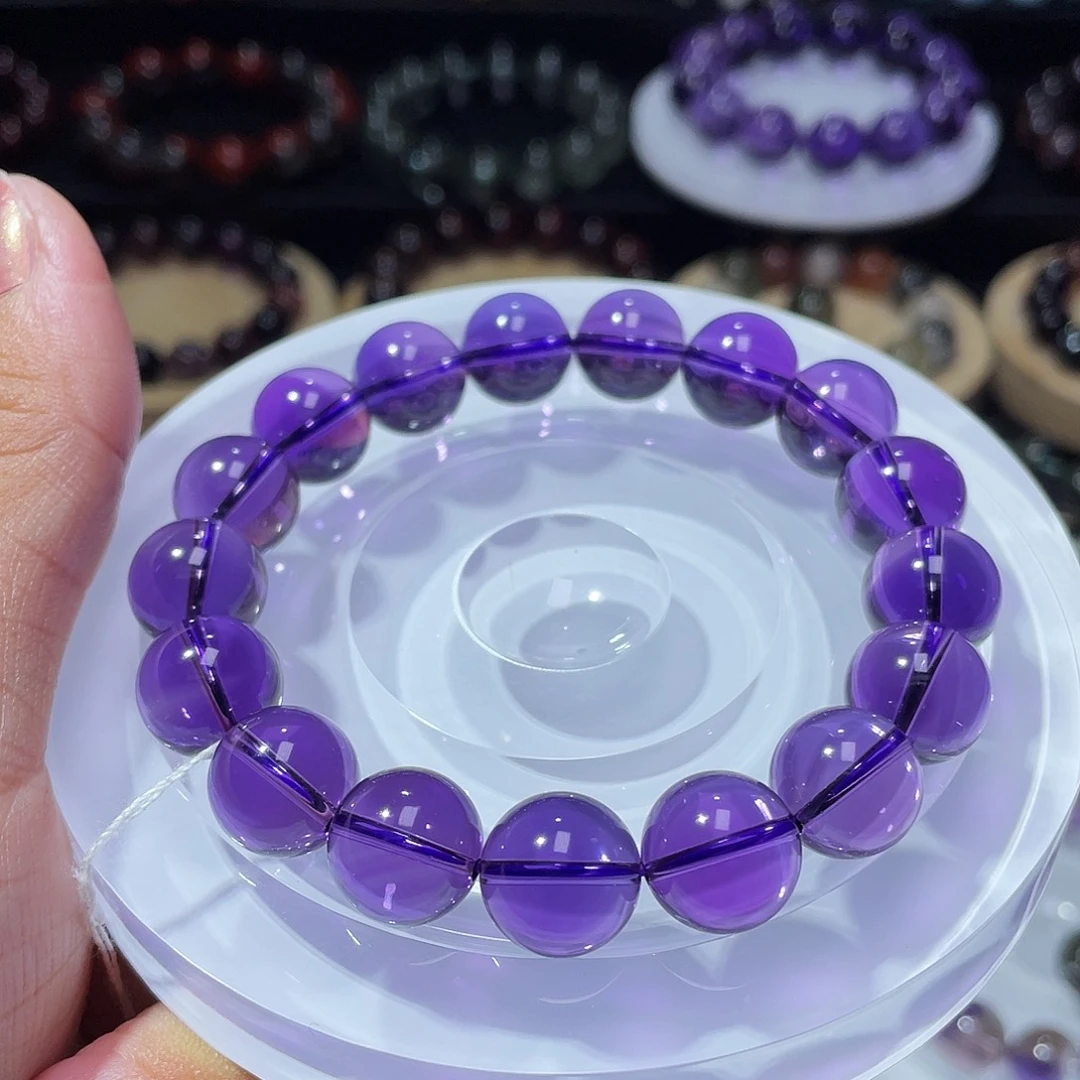 未镶嵌手链水晶巴西毕业级紫水晶12+m