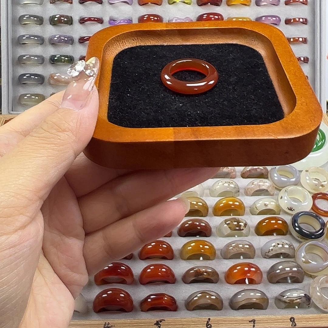 玛瑙/玉髓未镶嵌戒指A9不退换17.9港17