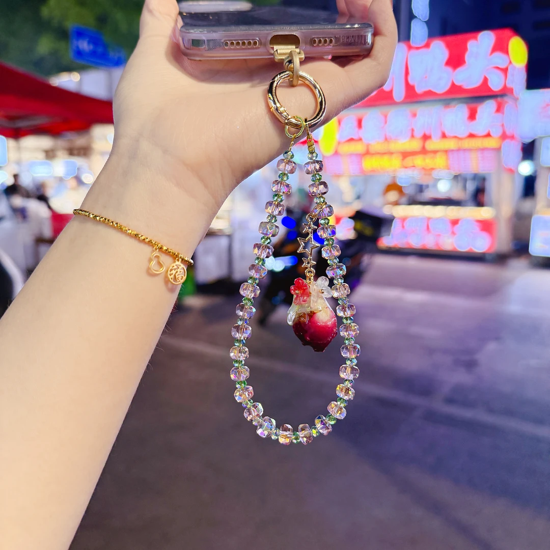 371含苞待放干花手机链手工通用网红女款个性个性防丢