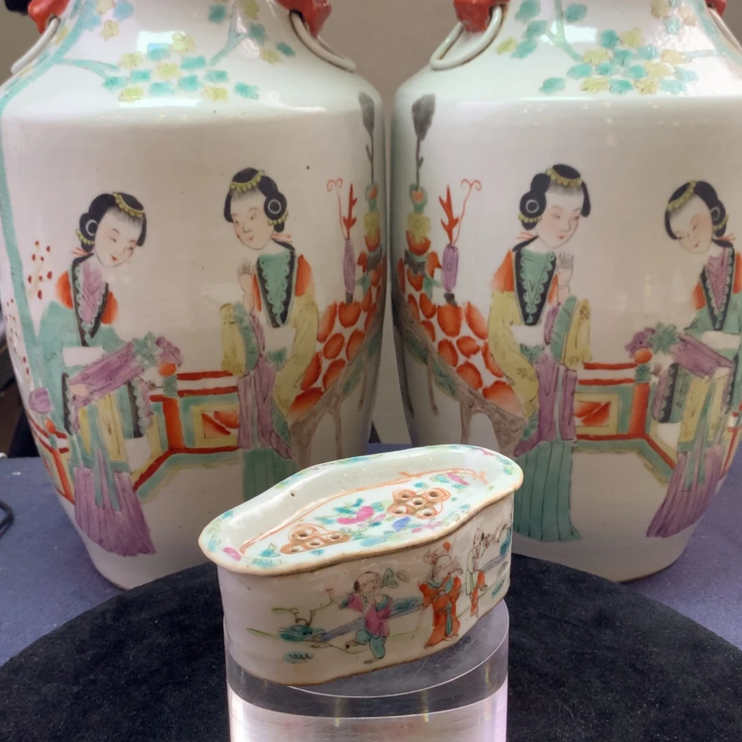 用***8其他1295瓷器—粉彩人物刨花缸