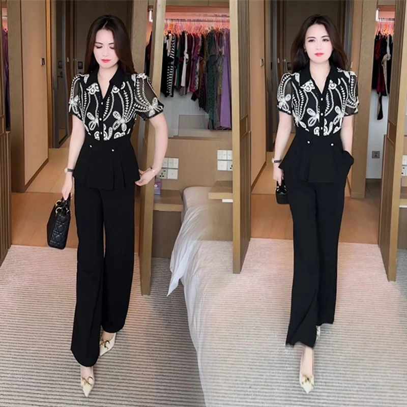 【上衣+裤子】优雅气质时尚大气减龄休闲收腰显瘦套裤