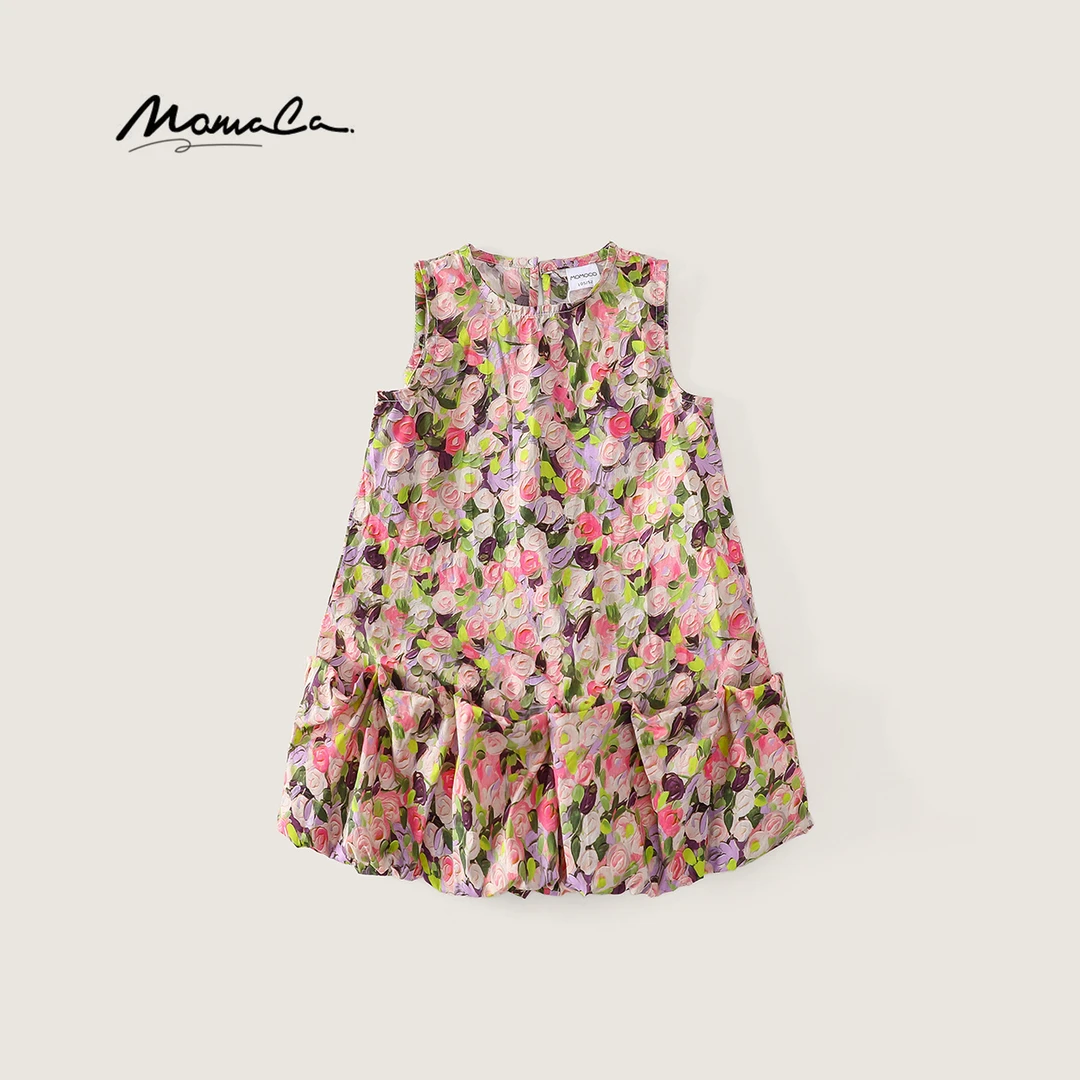 MOMOCO2025夏款女童彩色花朵公主裙77630470048